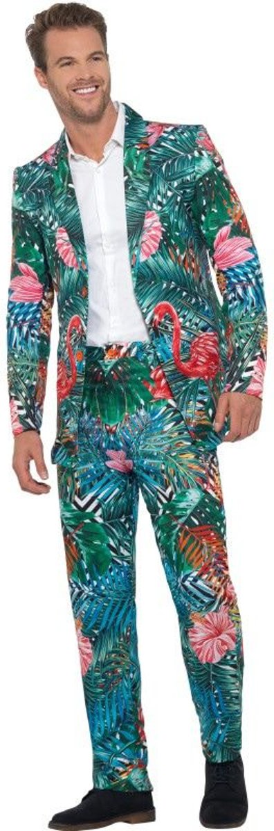 Hawaii & Carribean & Tropisch Kostuum | Tropisch Flamingo Hawaii | Man | Large | Carnaval kostuum | Verkleedkleding